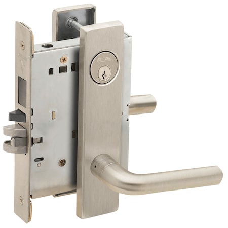 Schlage Entrance Mortise Lock with Deadbolt, 02L Design, Satin Nickel L9453P 02L 619